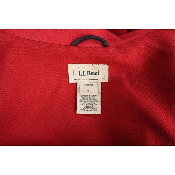 Vintage L.L. Bean Womans Red Toggle Coat Jacket Duffle Wool SLarge Petite PL - Picture 6 of 6